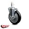Service Caster 5'' Black Poly Wheel Swivel 7/16'' Grip Ring Stem Caster with Brake SCC-GR20S514-PPUB-BLK-TLB-716138 - alternate 2